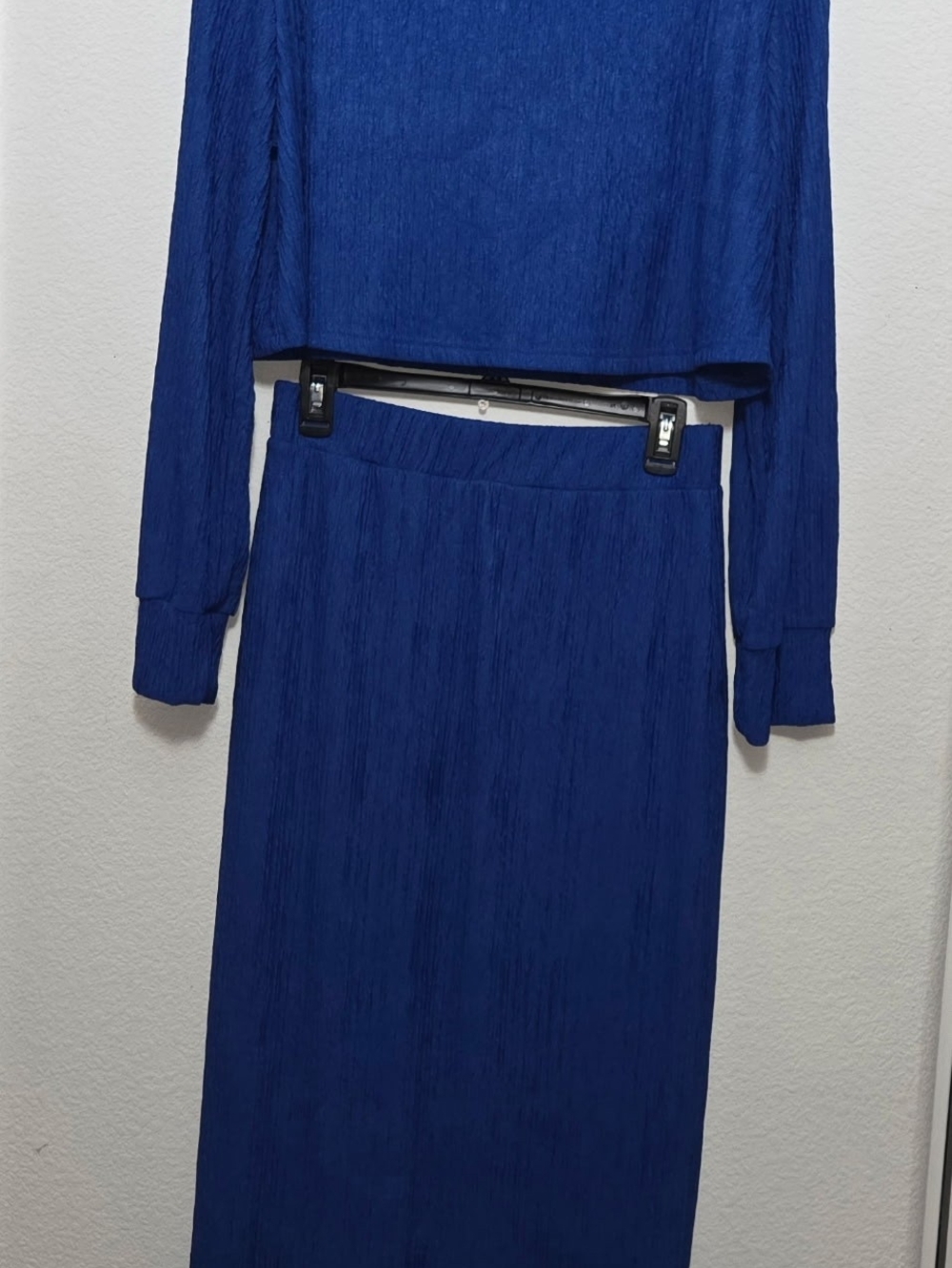 SHEIN Royal Blue Ribbed Maxi Skirt